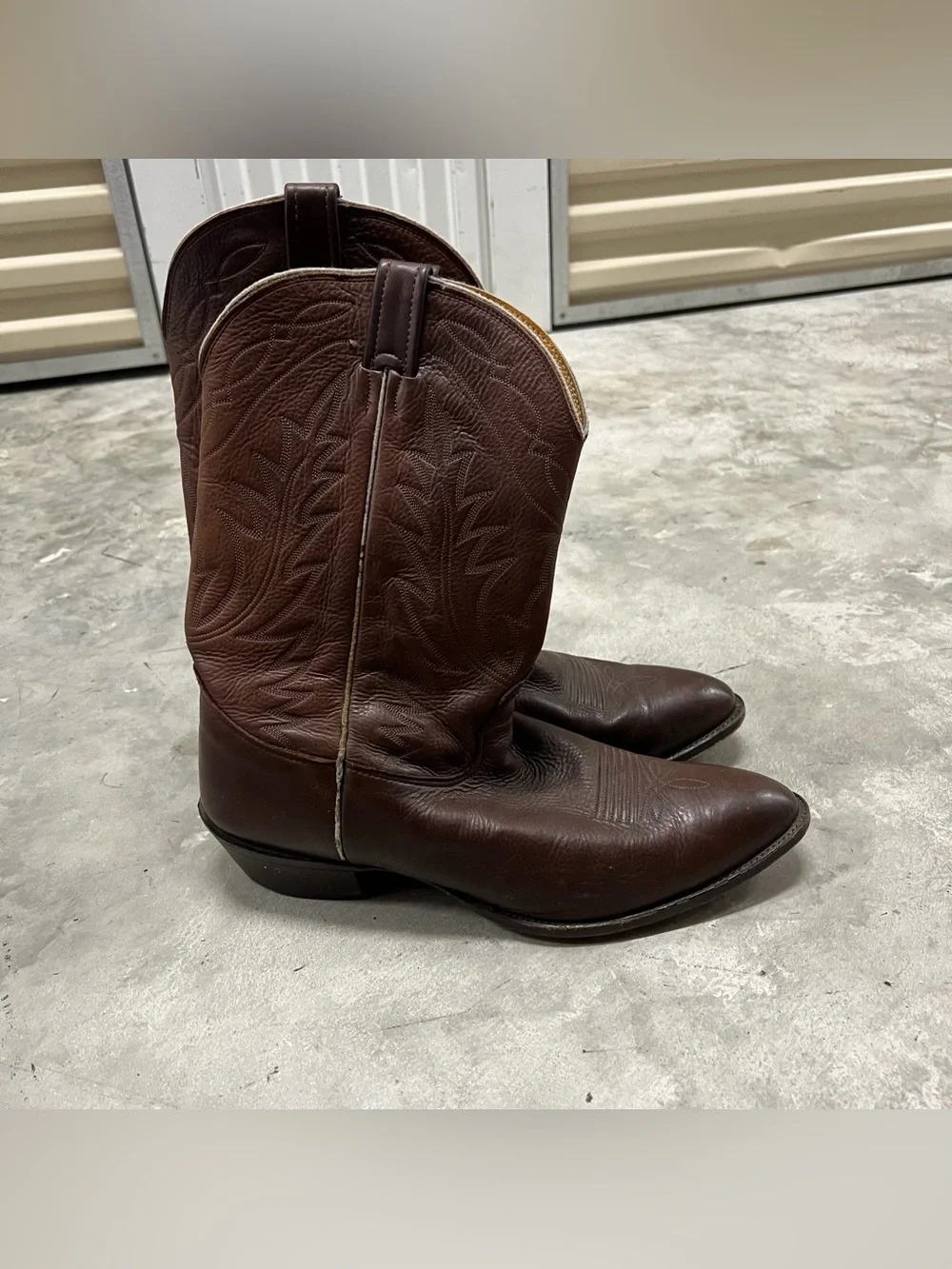 Nocona Mens Size 13 D Brown Full Leather Western Cowboy Boots NB1205